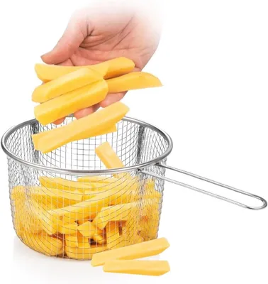 Obrázek produktu pro Nerezový hrnec s vnitřní nádobou (košem), průměr 16 cm, stříbrný, vhodný pro indukční vařiče, pro použití v kuchyni