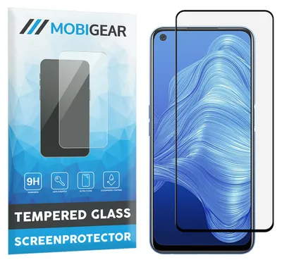 Produktbild von Mobigear Premium Displayschutz für Realme 7, gehärtetes Panzerglas, Displayschutzfolie – kompatibel mit Hüllen – schwarz