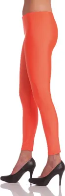 Leggings neon-orange 80er Jahre Kostüm-Zubehör für Damen Gr. S-XL SALE Fasching Karneval Mottoparty Neon-Party Accessoire 80er 90er