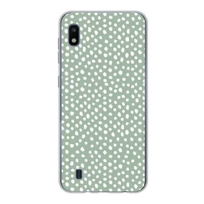 Produktbild von MuchoWow® Handyhülle Schutzhülle Hülle für Samsung Galaxy A10 Polka dots - Grün - Weiß Silikon Softcase Handy Hülle - Schutzhülle