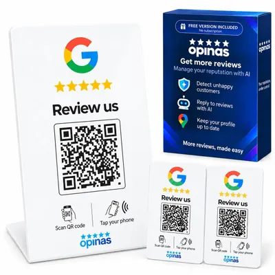 NFC- & QR-Standset für Google Reviews + 2 Karten