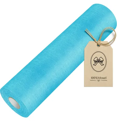 Productafbeelding van 100% Mosel vlies tafelkleed, in aquablauw (30 cm x 25 m), tafelband
