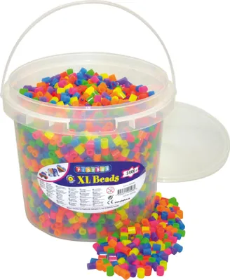 Produktbild von Playbox Eimer 5000 Stück XL-Bügelperlen Neon