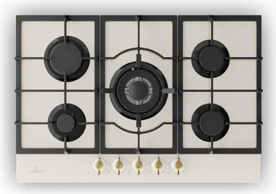 Obrázek produktu pro Klarstein Victoria 5, plynová varná deska, 5 hořáků Sabaf, sklokeramický povrch, retro design