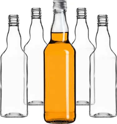 Image de KADAX Bouteilles en verre à remplir, 500ml, 10 pièces, bouteilles de liqueur vides avec bouchon à vis, bouteilles de jus de fruits