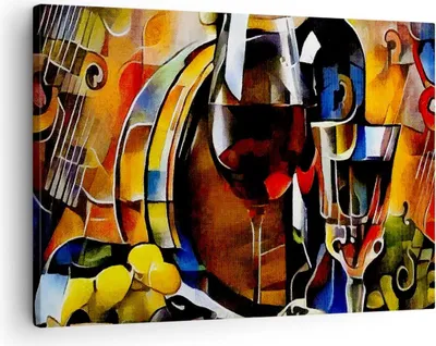 Produktbild von Bild auf Leinwand - Leinwandbild - Wein Abstraktion - 70x50cm - Wand Bild - Wanddeko - Wandbilder - Leinwanddruck - Bilder - Kunstdruck - Wanddekoration - Leinwand bilder - Wandkunst - AA70x50-3477