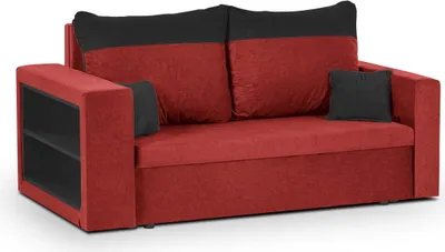 Produktbild von 2-Sitzer-Sofa mit Schlaffunktion PABLO1 - Rot/Schwarz