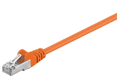 Zdjęcie produktu dla Goobay 93457 Kabel krosowy CAT 5e, F/UTP, pomarańczowy, 1 m - Mieszanka miedzi CCA
