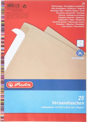 Zdjęcie produktu dla Herlitz 10900744, C4 (229 x 324 mm), Brązowy, C4 (229 x 324 mm), Papier, 90 g/m², 229 mm