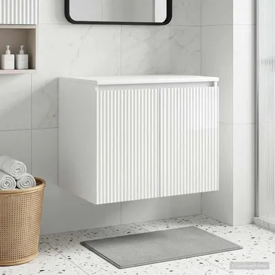 Produktbild von Maison Exclusive - Wandmontierter Badezimmerschrank Hochglanz Weiß