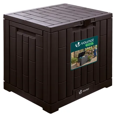 Produktbild von VOUNOT® 126L Gartenbox Aufbewahrungsbox mit integriertem 56 x 44 x 53 cm, Braun