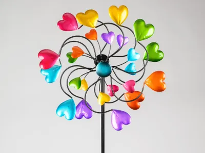 Immagine prodotto di Cuori di mulino a vento per il giardino in metallo Mulino a vento 126 cm