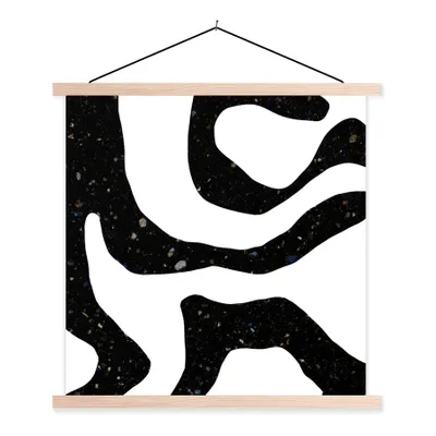 Produktbild von MuchoWow® Textilposter Abstrakt - Minimalismus - Design 40x40 cm mit holzfarbenen Rahmen - Posterleiste