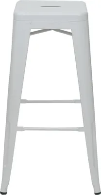 Image de Tabouret de bar HWC-A73, chaise de bar tabouret de comptoir, métal design industriel empilable ~ blanc