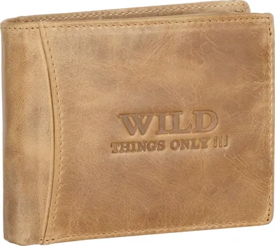Produktbild von RFID echt Leder Portemonnaie Geldbörse Geldbeutel Herren Querformat Natur (5501)