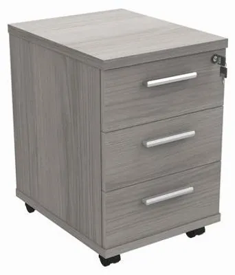 Produktbild von Ibenzoa® Rollcontainer mit 3 Schubladen, abschließbar, graue Alaska-Eiche Holzoptik, mobil, 40,4×50×59,5 cm, , wärme- und schmutzabweisend