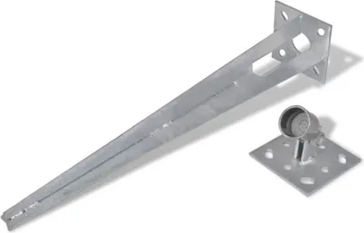 Produktbild von vidaXL Bodenanker und Strebenplatte 2 Stk. Stahl