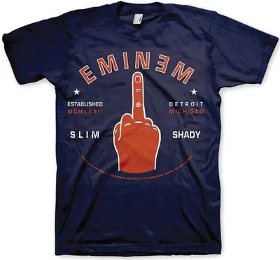 Produktbild von Eminem Detroit Finger Navy Blue L T-Shirt