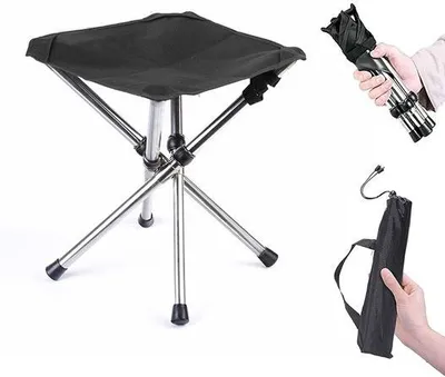 Produktbild von Tragbarer, leichter Klapphocker – Faltbarer Outdoor-Hocker – Ultraleichter Campingstuhl – Ideal für Camping, Konzerte, Angeln und Wandern – Kompakt