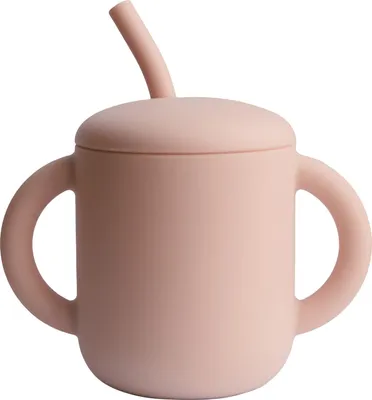 Obrázek produktu pro Hrneček Mushie s brčkem - Blush | Tréninkový hrneček