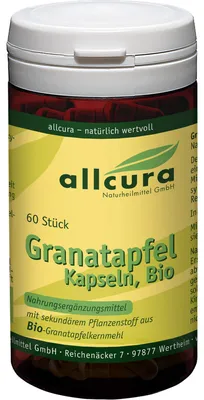 Immagine prodotto di allcura Capsule di melograno biologico, 60 capsule