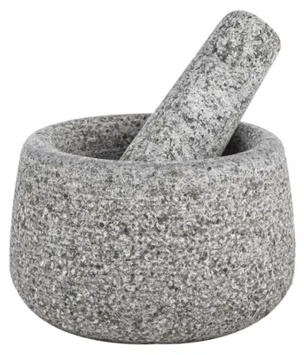 Produktbild von Granitmörser mit Stößel - D: 13cm - H: 8cm