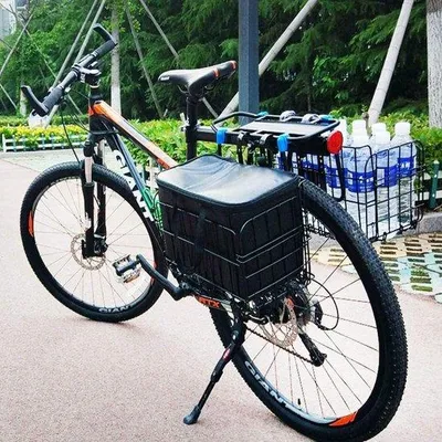 Produktbild von Famanu Fahrradkorb vorne, schwarz, faltbar - mit Einkaufstasche
