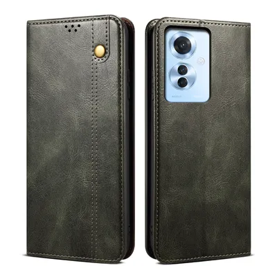 Produktbild von Hülle für Oppo Reno11 F Leder Brieftasche Schutzhülle mit Standfunktion Grün