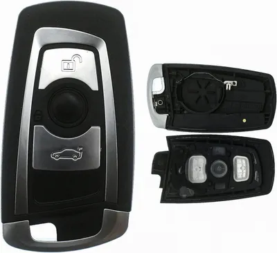Produktbild von Auto Schlüssel Smartkey Funk Fernbedienung Sender 3 Tasten Gehäuse + Notschlüssel Rohling kompatibel mit BMW
