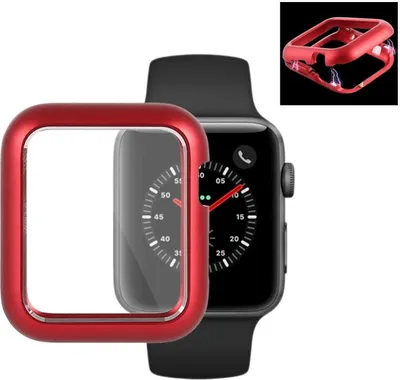 Produktbild von Metallhülle für Apple Watch 2 & 3 38mm Case Cover Magnetisch Bumper Tasche Rot