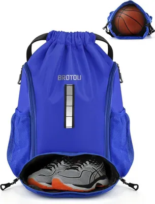 Produktbild von BROTOU Turnbeutel Sporttasche Fußball Rucksack Gym Bag Schuhfach Tunnelzug Wet Bag