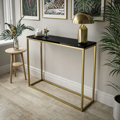 Produktbild von Konsolentisch MODERN 100 cm Gold Matt/ Schwarz Hochglanz