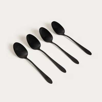 Produktbild von HOMLA ABELE-Set mit 4 schwarzen Teelöffeln