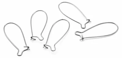 Produktbild von Vintageparts Kidney Ohrhaken Edelstahl 304 platinfarben 33mm, 10 Stück