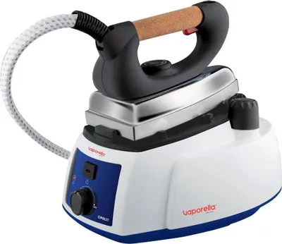 A studio shot of a steam iron station.