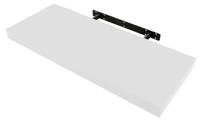 Zdjęcie produktu dla Półka ścienna 60x25x4 cm, biała, drewniana półka, niewidoczny montaż, do salonu