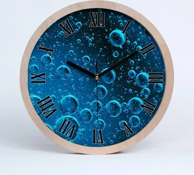Produktbild von Holzuhr 20fi cm wanduhr - schwarze Spitzen - Blasen unter Wasser