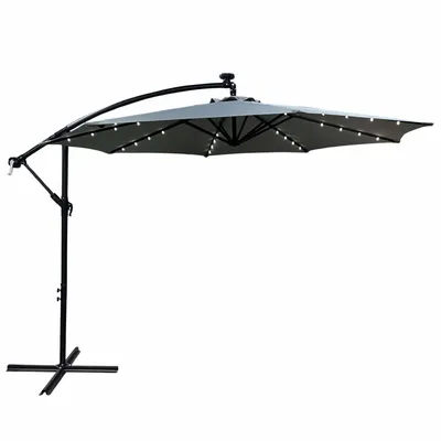Zdjęcie produktu dla Parasol ogrodowy MILIN jasnoszary z oświetleniem LED 300x00x45 cm