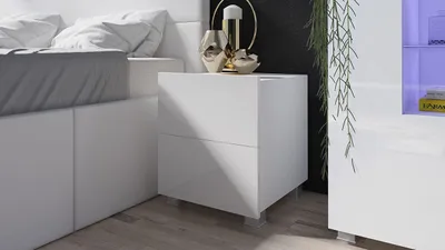 Obrázok produktu pre Nočný stolík CHEMUNG 3 - biely / lesklý biely