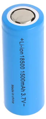 Produktbild von 18500 Li-Ion Akku mit 3,6-3,7 Volt, 18500-A1, 1500mAh, flacher Pluspol, 48,9 x 18,3mm