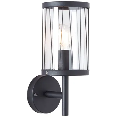 Produktbild von BRILLIANT Außenwandleuchte, stehend Reed schwarz IP44 E27 40 Watt dimmbar g. f. Normallampe