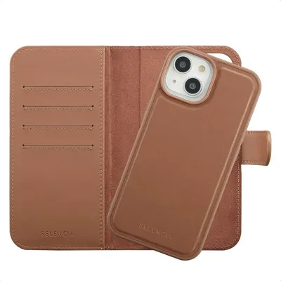 Produktbild von Selencia Olyn Abnehmbare Bookcase mit MagSafe iPhone 15 - Braun