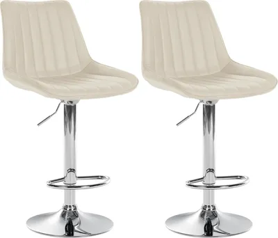 Produktbild von 2er Set Barhocker Toni Kunstleder chrom - creme