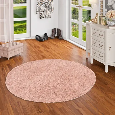 Produktbild von Hochflor Langflor Shaggy Teppich Comfy Mix Pastell Rosa Rund, Größe:80 cm Rund