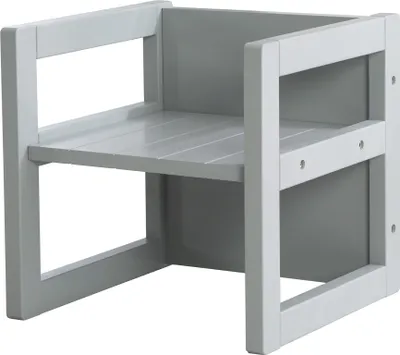 Image de Tabouret enfant réglable ROBA - 3 hauteurs - Style champêtre - Gris