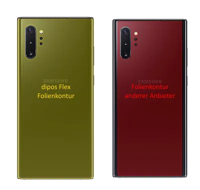 Produktbild von 3x Schutzfolie für Samsung Galaxy Note 10 Plus 5G Rückseite Folie, 100% Displayabdeckung, dipos Flex