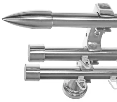 Produktbild von Rohr + Innenlauf Gardinenstange Ø 20mm Edelstahl Look 3-läufig Wandträger H60RII