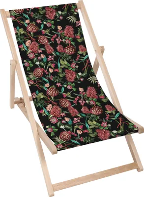 Produktbild von Dreamroots Liegestuhl klappbar Holz, Buchenholz bis 130 kg, Sonnenliege klappbar mit 3-stufiger Neigungsregulierung der Rückenlehne, Dark Jungle Red