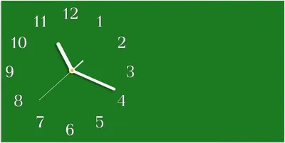 Produktbild von Wanduhr aus Glas mit Motiv Grüner Hintergrund I- 60 x 30 cm - inkl. Aufhängesystem