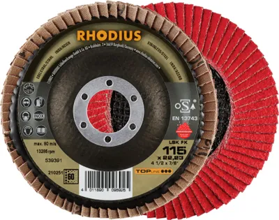 Immagine prodotto di Rhodius 210251 LSK FK Flap disc Diameter 115 mm Bore diameter 22.23 mm Stainless steel 1 pc(s)